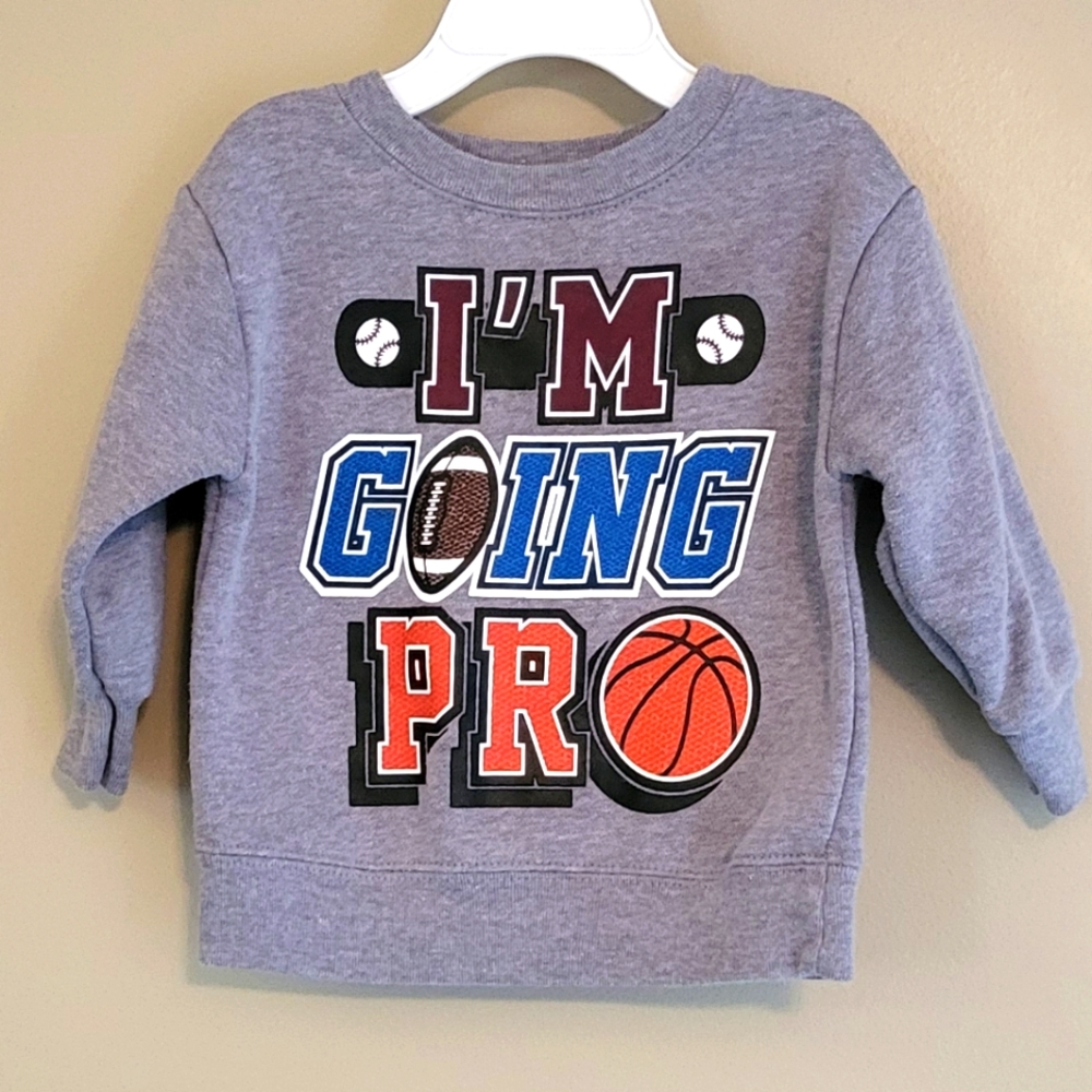 "I'm Going Pro" grey sports crew neck sweatshirt